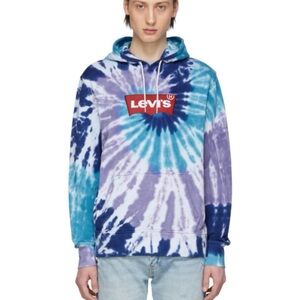 Levi's Spiral Tie-Dye Hoodie in Blue and Purple